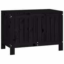 vidaXL Garden Storage Box Outdoor Storage Box Tool Shed Patio Solid Wood Pine - black pine, 76 x 42.5 x 54 cm - Additional view 4