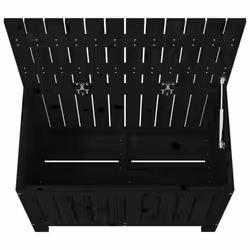 vidaXL Garden Storage Box Outdoor Storage Box Tool Shed Patio Solid Wood Pine - black pine, 76 x 42.5 x 54 cm - Additional view 7