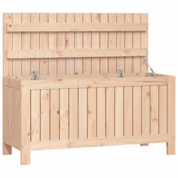 vidaXL Garden Storage Box Outdoor Storage Box Tool Shed Patio Solid Wood Pine - natural pine, 108 x 42.5 x 54 cm