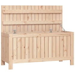 vidaXL Garden Storage Box Outdoor Storage Box Tool Shed Patio Solid Wood Pine - natural pine, 108 x 42.5 x 54 cm