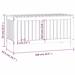 vidaXL Garden Storage Box Outdoor Storage Box Tool Shed Patio Solid Wood Pine - natural pine, 108 x 42.5 x 54 cm