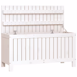 vidaXL Garden Storage Box Outdoor Storage Box Tool Shed Patio Solid Wood Pine - white pine, 108 x 42.5 x 54 cm