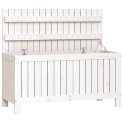 vidaXL Garden Storage Box Outdoor Storage Box Tool Shed Patio Solid Wood Pine - white pine, 108 x 42.5 x 54 cm