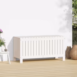 vidaXL Garden Storage Box Outdoor Storage Box Tool Shed Patio Solid Wood Pine - white pine, 108 x 42.5 x 54 cm