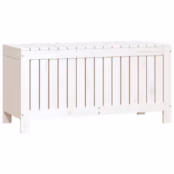 vidaXL Garden Storage Box Outdoor Storage Box Tool Shed Patio Solid Wood Pine - white pine, 108 x 42.5 x 54 cm - Additional view 4