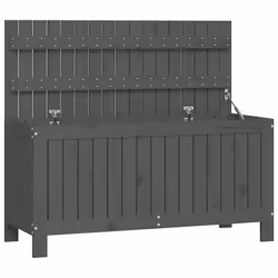 vidaXL Garden Storage Box Outdoor Storage Box Tool Shed Patio Solid Wood Pine - grey pine, 108 x 42.5 x 54 cm