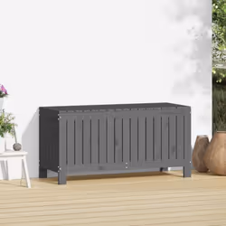 vidaXL Garden Storage Box Outdoor Storage Box Tool Shed Patio Solid Wood Pine - grey pine, 108 x 42.5 x 54 cm