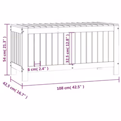 vidaXL Garden Storage Box Outdoor Storage Box Tool Shed Patio Solid Wood Pine - grey pine, 108 x 42.5 x 54 cm - Additional view 9