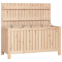 vidaXL Garden Storage Box Outdoor Storage Box Tool Shed Patio Solid Wood Pine - natural pine, 115 x 49 x 60 cm