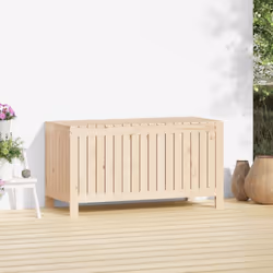 vidaXL Garden Storage Box Outdoor Storage Box Tool Shed Patio Solid Wood Pine - natural pine, 115 x 49 x 60 cm