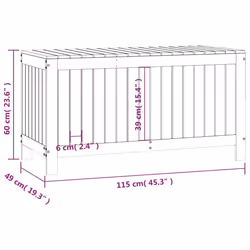 vidaXL Garden Storage Box Outdoor Storage Box Tool Shed Patio Solid Wood Pine - natural pine, 115 x 49 x 60 cm