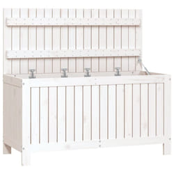 vidaXL Garden Storage Box Outdoor Storage Box Tool Shed Patio Solid Wood Pine - white pine, 115 x 49 x 60 cm