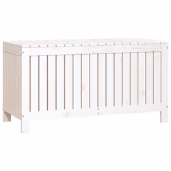 vidaXL Garden Storage Box Outdoor Storage Box Tool Shed Patio Solid Wood Pine - white pine, 115 x 49 x 60 cm - Additional view 4