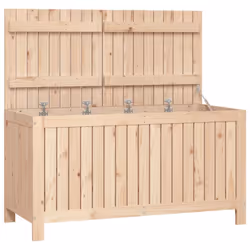 vidaXL Garden Storage Box Outdoor Storage Box Tool Shed Patio Solid Wood Pine - natural pine, 121 x 55 x 64 cm