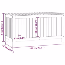 vidaXL Garden Storage Box Outdoor Storage Box Tool Shed Patio Solid Wood Pine - natural pine, 121 x 55 x 64 cm - Additional view 9