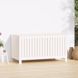 vidaXL Garden Storage Box Outdoor Storage Box Tool Shed Patio Solid Wood Pine - white pine, 121 x 55 x 64 cm - Additional view 2