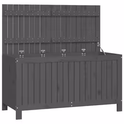 vidaXL Garden Storage Box Outdoor Storage Box Tool Shed Patio Solid Wood Pine - grey pine, 121 x 55 x 64 cm