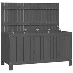 vidaXL Garden Storage Box Outdoor Storage Box Tool Shed Patio Solid Wood Pine - grey pine, 121 x 55 x 64 cm