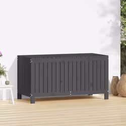 vidaXL Garden Storage Box Outdoor Storage Box Tool Shed Patio Solid Wood Pine - grey pine, 121 x 55 x 64 cm