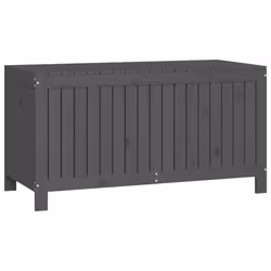 vidaXL Garden Storage Box Outdoor Storage Box Tool Shed Patio Solid Wood Pine - grey pine, 121 x 55 x 64 cm - Additional view 4