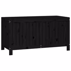 vidaXL Garden Storage Box Outdoor Storage Box Tool Shed Patio Solid Wood Pine - black pine, 121 x 55 x 64 cm - Additional view 4
