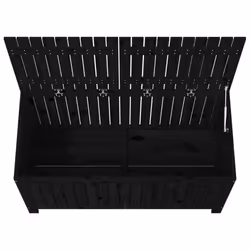 vidaXL Garden Storage Box Outdoor Storage Box Tool Shed Patio Solid Wood Pine - black pine, 121 x 55 x 64 cm - Additional view 7