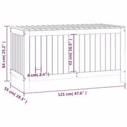 vidaXL Garden Storage Box Outdoor Storage Box Tool Shed Patio Solid Wood Pine - black pine, 121 x 55 x 64 cm - Additional view 9