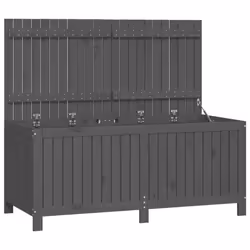 vidaXL Garden Storage Box Outdoor Storage Box Tool Shed Patio Solid Wood Pine - grey pine, 147 x 68 x 64 cm