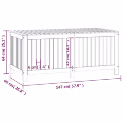 vidaXL Garden Storage Box Outdoor Storage Box Tool Shed Patio Solid Wood Pine - grey pine, 147 x 68 x 64 cm - Additional view 9