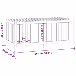 vidaXL Garden Storage Box Outdoor Storage Box Tool Shed Patio Solid Wood Pine - honey brown pine, 147 x 68 x 64 cm - Additional view 9