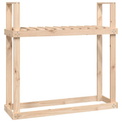 vidaXL Solid Wood Pine Firewood Rack Log Store Wood Shed Holder Multi Colours - brown