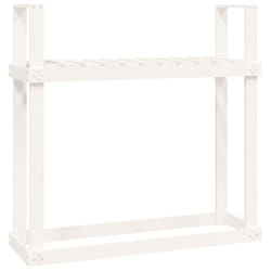 vidaXL Solid Wood Pine Firewood Rack Log Store Wood Shed Holder Multi Colours - white