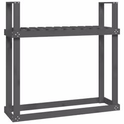 vidaXL Solid Wood Pine Firewood Rack Log Store Wood Shed Holder Multi Colours - grey