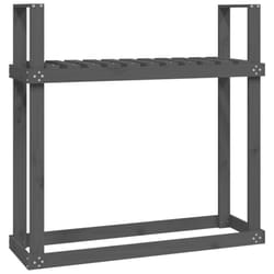 vidaXL Solid Wood Pine Firewood Rack Log Store Wood Shed Holder Multi Colours - grey