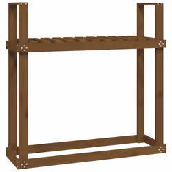 vidaXL Solid Wood Pine Firewood Rack Log Store Wood Shed Holder Multi Colours - honey brown