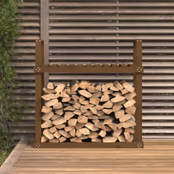 vidaXL Solid Wood Pine Firewood Rack Log Store Wood Shed Holder Multi Colours - honey brown