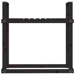 vidaXL Solid Wood Pine Firewood Rack Log Store Wood Shed Holder Multi Colours - black - Additional view 4