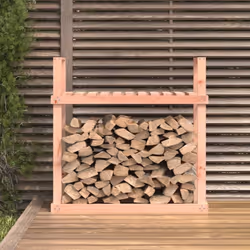 vidaXL Solid Wood Douglas Firewood Rack Wooden Fireplace Log Holder Wood Shed
