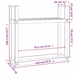 vidaXL Solid Wood Douglas Firewood Rack Wooden Fireplace Log Holder Wood Shed