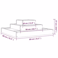 vidaXL Solid Wood Pine Planter Raised Bed Multi Colours 110x110x27/80x80x27 cm - brown, 80 x 80 x 27 cm - Additional view 6