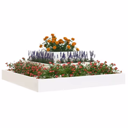 vidaXL Solid Wood Pine Planter Raised Bed Multi Colours 110x110x27/80x80x27 cm - white, 80 x 80 x 27 cm