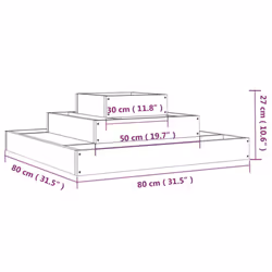 vidaXL Solid Wood Pine Planter Raised Bed Multi Colours 110x110x27/80x80x27 cm - white, 80 x 80 x 27 cm - Additional view 6