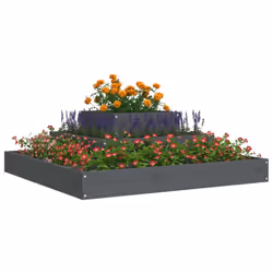 vidaXL Solid Wood Pine Planter Raised Bed Multi Colours 110x110x27/80x80x27 cm - grey, 80 x 80 x 27 cm