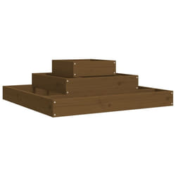 vidaXL Solid Wood Pine Planter Raised Bed Multi Colours 110x110x27/80x80x27 cm - honey brown pine, 80 x 80 x 27 cm