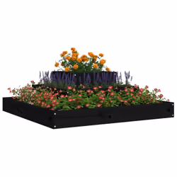 vidaXL Solid Wood Pine Planter Raised Bed Multi Colours 110x110x27/80x80x27 cm - black, 80 x 80 x 27 cm