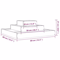 vidaXL Solid Wood Pine Planter Raised Bed Multi Colours 110x110x27/80x80x27 cm - natural douglas, 80 x 80 x 27 cm - Additional view 6