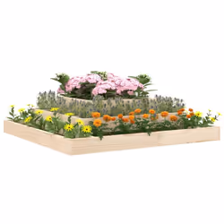 vidaXL Solid Wood Pine Planter Raised Bed Multi Colours 110x110x27/80x80x27 cm - brown, 110 x 110 x 27 cm