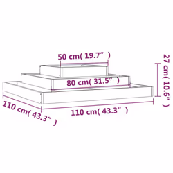 vidaXL Solid Wood Pine Planter Raised Bed Multi Colours 110x110x27/80x80x27 cm - white, 110 x 110 x 27 cm