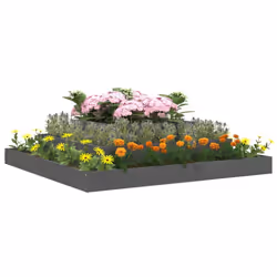 vidaXL Solid Wood Pine Planter Raised Bed Multi Colours 110x110x27/80x80x27 cm - grey, 110 x 110 x 27 cm