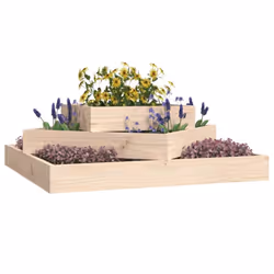 vidaXL Solid Wood Pine Planter Raised Bed Multi Colours 112x112x27/83x83x27 cm - brown, 83 x 83 x 27 cm